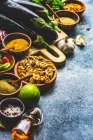 Georgian food cooking concept with spices on rustic background with copy space — Stock Photo