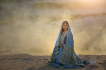 Portrait of a beautiful woman wearing traditional middle eastern clothing — Stock Photo