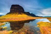 Lomagnupur mountain reflection, Southern Iceland, Iceland — Stock Photo