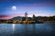 Big Bear lake in the moonlight, California, USA — Stock Photo