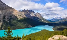 Lac Peyto et montagnes Rocheuses, parc national Banff, Alberta, Canada — Photo de stock