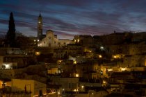 Nascer do sol sobre Matera, Basilicata, Itália — Fotografia de Stock