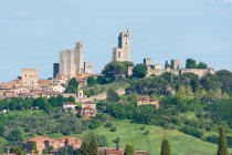 Townscape, San Gimignano, Siena, Toscana, Italia - foto de stock
