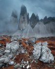 Три вершини Лаваредо, Доломіти, Венето, Італія — стокове фото