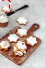 Biscotti di pan di zenzero di Natale con zucchero a velo e forma di stella — Foto stock