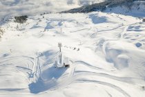 Aerial view of a ski lift in the mountains, Gastein, Salzburg, Austria — Stock Photo