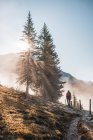 Escursioni delle donne nelle Alpi austriache vicino Filzmoos in autunno, Salisburgo, Austria — Foto stock