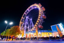 Prater ferris wheel di notte, Vienna, Austria — Foto stock