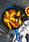 Crepes Suzette in a frying pan — Stock Photo