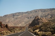 Straight road to the mountains, Tenerife, Canary Islands, Spain — Stock Photo