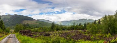 Route à travers le paysage rural, Rob Roy Way, Écosse, Royaume-Uni — Photo de stock