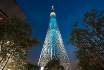 Tokyo Skytree à noite, Sumida, Tóquio, Honshu, Japão — Fotografia de Stock