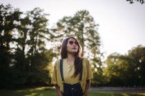 Woman standing in the park, Serbia — Stock Photo