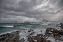 Paisagem costeira, Lofoten, Nordland, Noruega — Fotografia de Stock