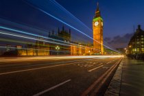 Big Ben and Houses of Parliament at night, London, UK — стокове фото
