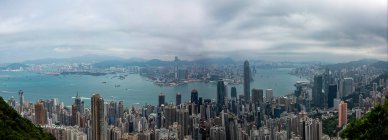 Paisaje urbano aéreo, Hong Kong, China - foto de stock