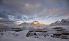 Spiaggia di Skagen in inverno, Lofoten, Nordland, Norvegia — Foto stock