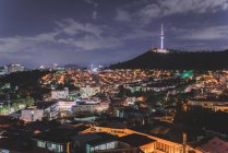 Cityscape and N Seoul Tower on Namsan mountain, Seoul, South Korea — Stock Photo