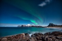 Northern lights, Lofoten, Nordland, Noruega — Fotografia de Stock