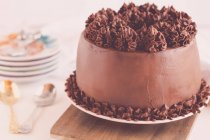 Close-up de um bolo de chocolate — Fotografia de Stock