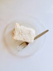 Шматочок кокосового торта на тарілці — стокове фото