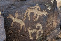 Antike Felszeichnungen auf Felsen, Khavstsgait, Wüste Gobi, Omnogovi, Mongolei — Stockfoto