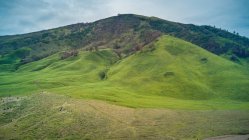Живописный вид на бесконечную зеленую долину в горах — стоковое фото