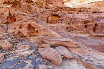 Close-up de uma formação de Pedra de Arenito no deserto, Arábia Saudita — Fotografia de Stock