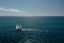 Sail boat sailing near Montauk, Long Island, The Hamptons, New York, USA — Stock Photo