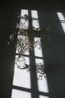 Blumenstrauß in Glasvase im Morgenlicht — Stockfoto