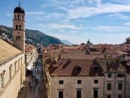 Franciscan Monastery and rooftops of Dubrovnik in sunlight, Dalmatia, Croatia — Stock Photo