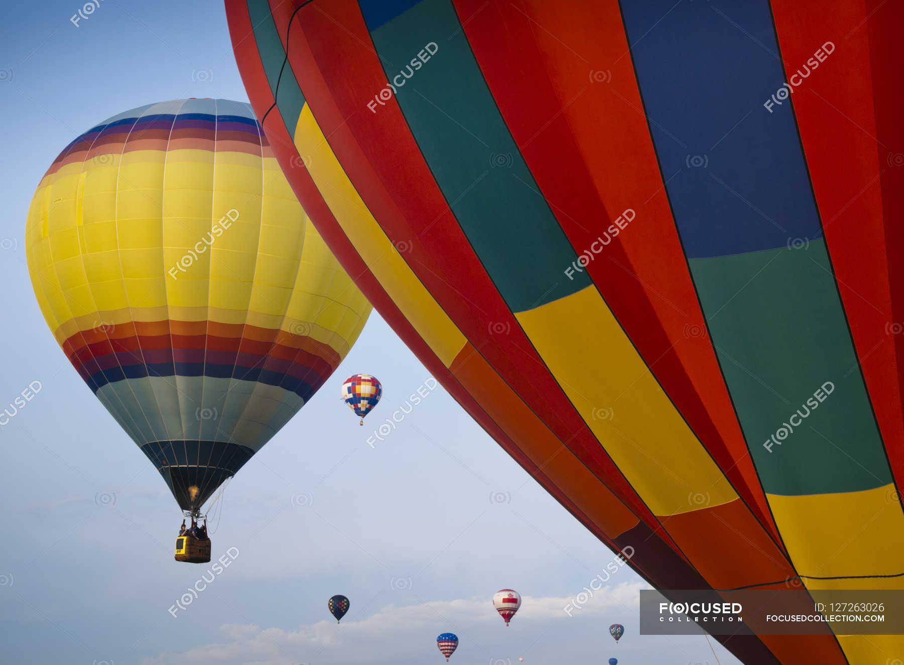 Hot Air Balloon Festival Daytime Canada Stock Photo 127263026   Focused 127263026 Stock Photo Hot Air Balloon Festival 