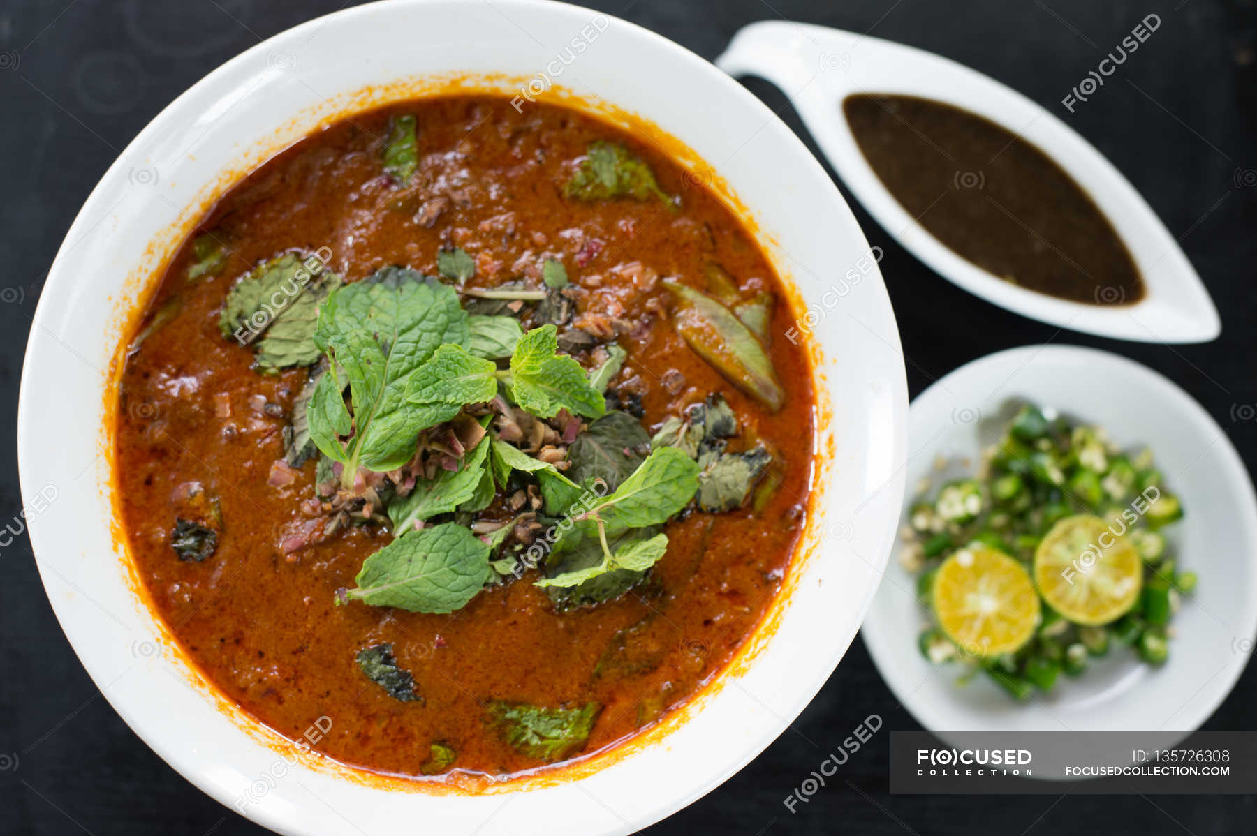 Crab laksa, Penang — soup bowl, Food and drink Stock Photo 135726308