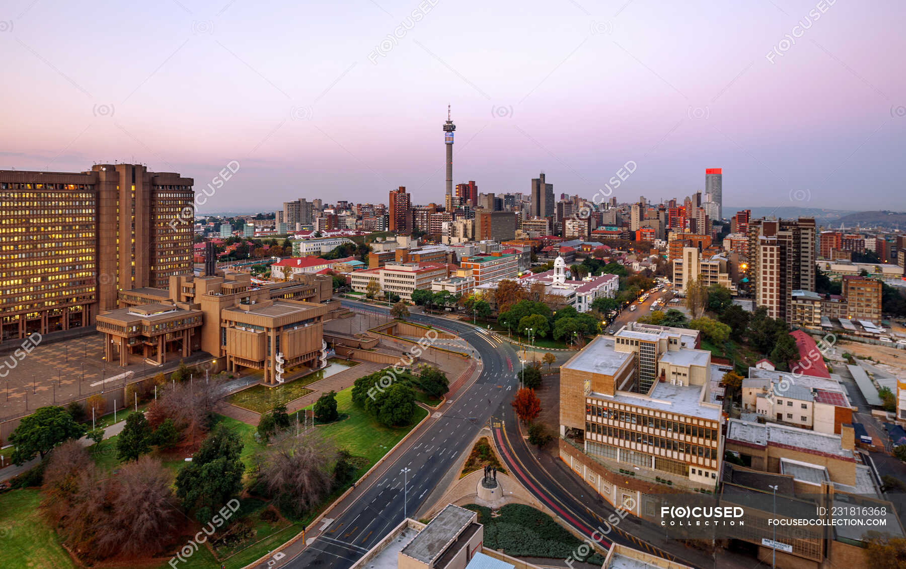 Johannesburg Skyline with Hillbrow Tower, Gauteng Province, South ...