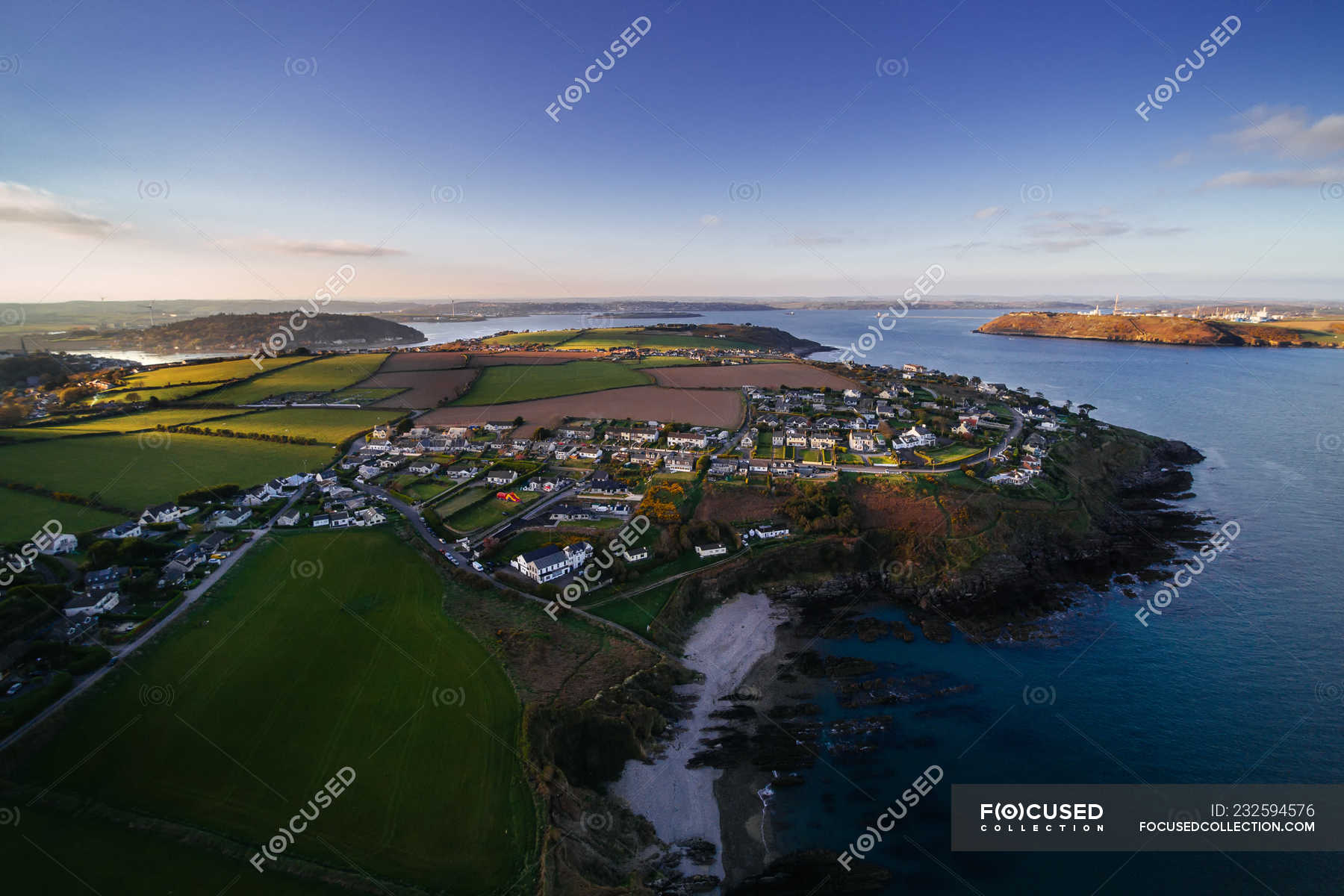 Aerial view of Crosshaven, Cork Harbor, Ireland — village, travel ...