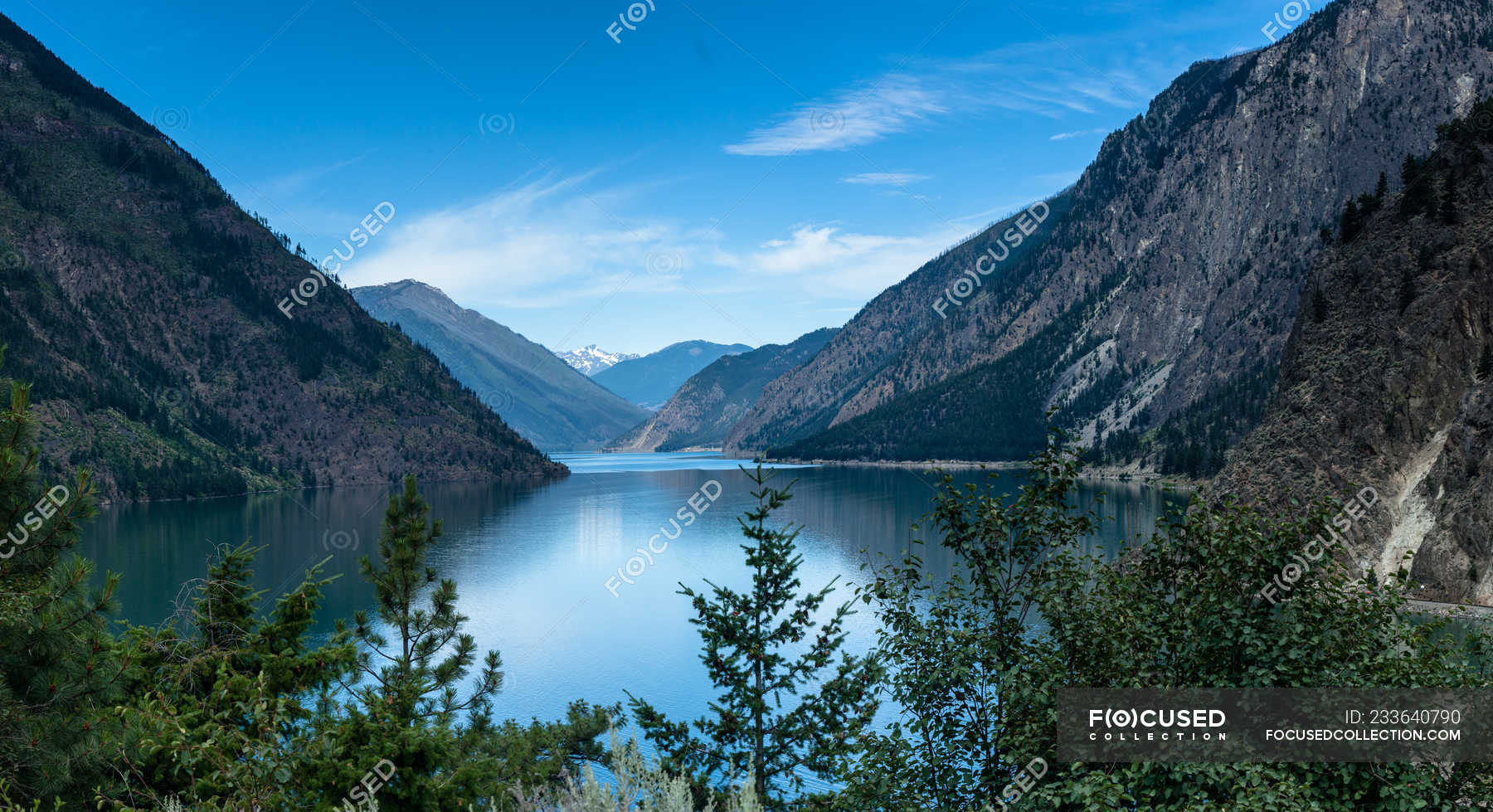 Scenic view of Seton Lake, Lillooet, British Columbia, Canada