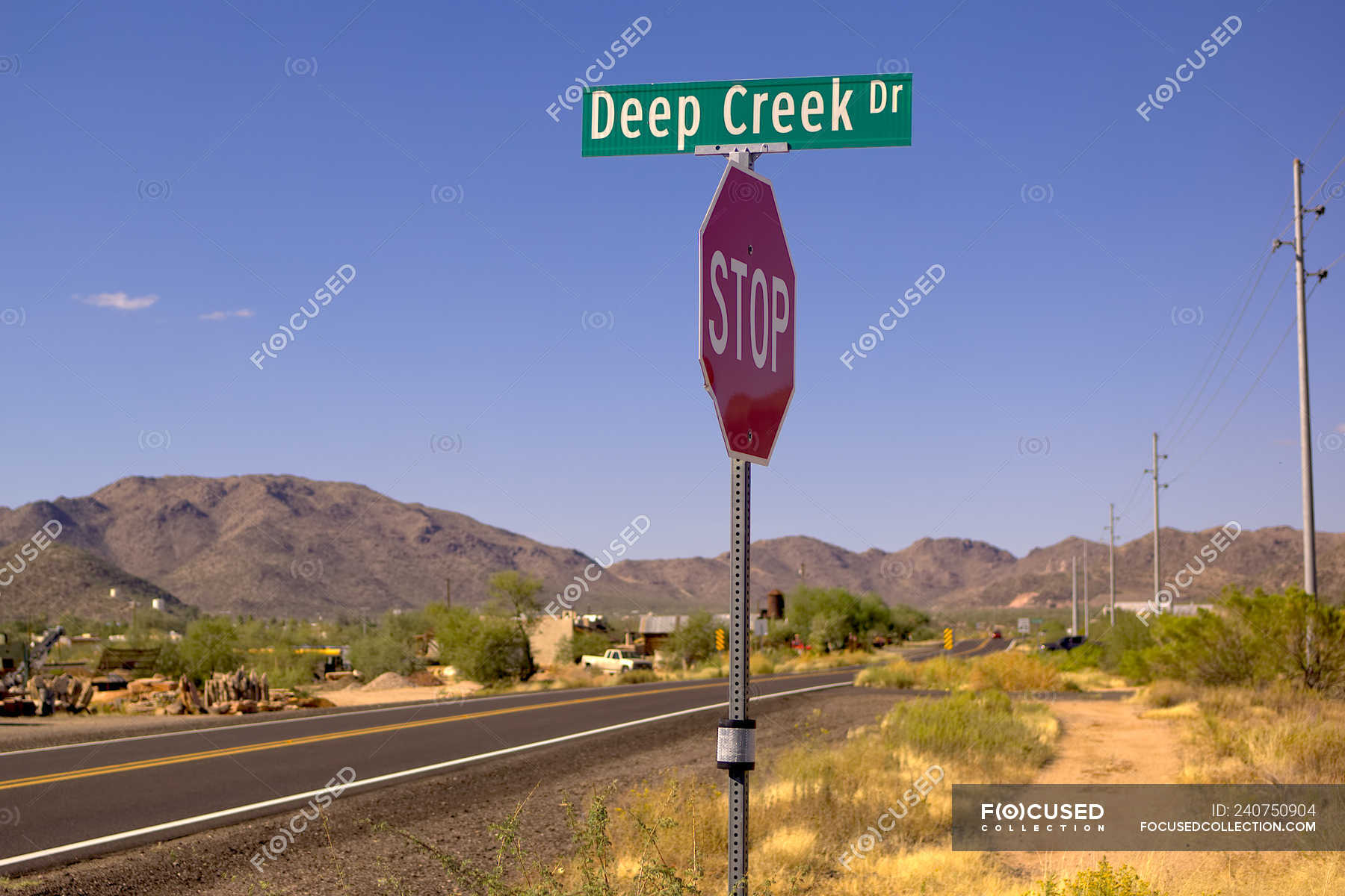 Scenic View Of Deep Creek Drive Congress Arizona United States Tourism Beauty Stock Photo