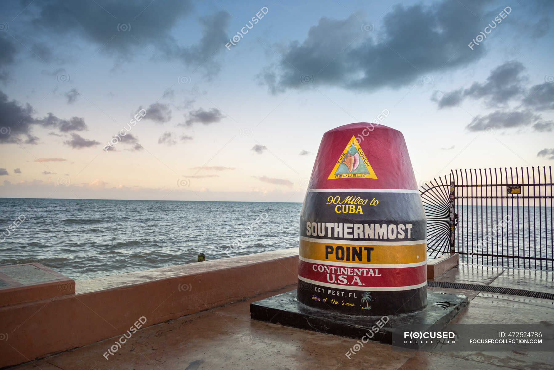 Southernmost Point Buoy Key West Florida United States Gulf Coast States Usa Stock Photo 472524786