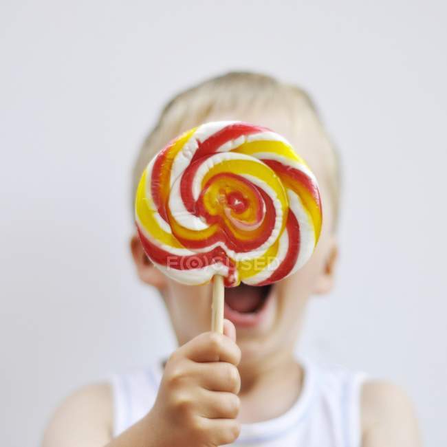 Little boy with lollypop — Stock Photo