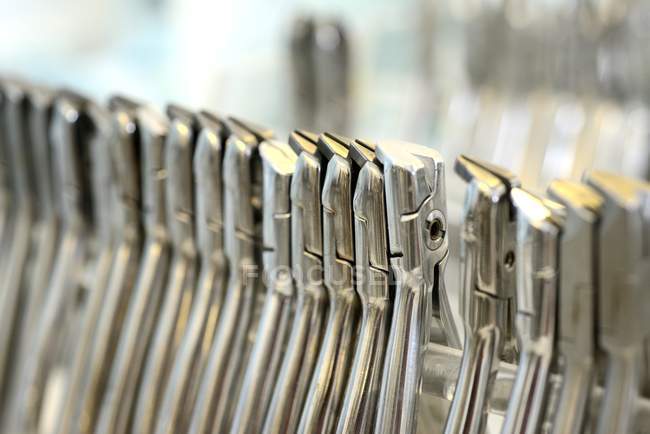 Row of dental pliers — Stock Photo