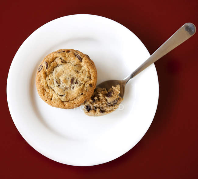 Chocolate cookie on plate — Stock Photo