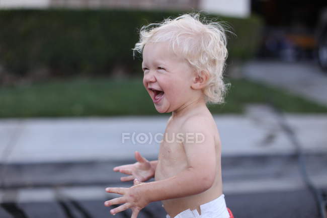 Cute toddler laughing — Stock Photo