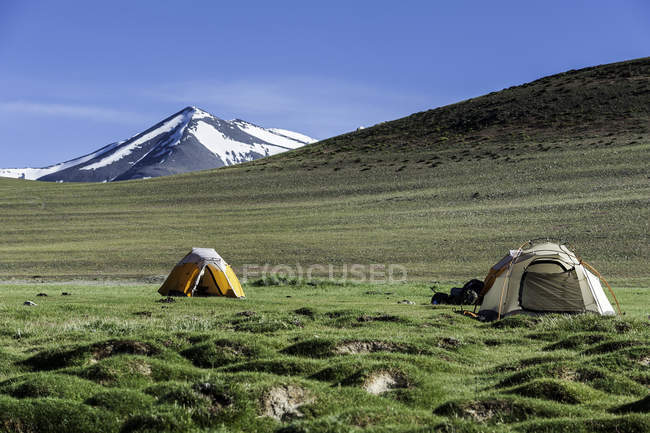 Tents in rupshu valley — Stock Photo