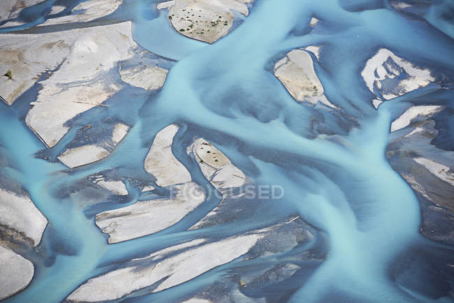 Vista aérea abstrata do leito do rio — Fotografia de Stock