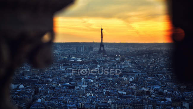 Eiffel Tower at sunset — Stock Photo