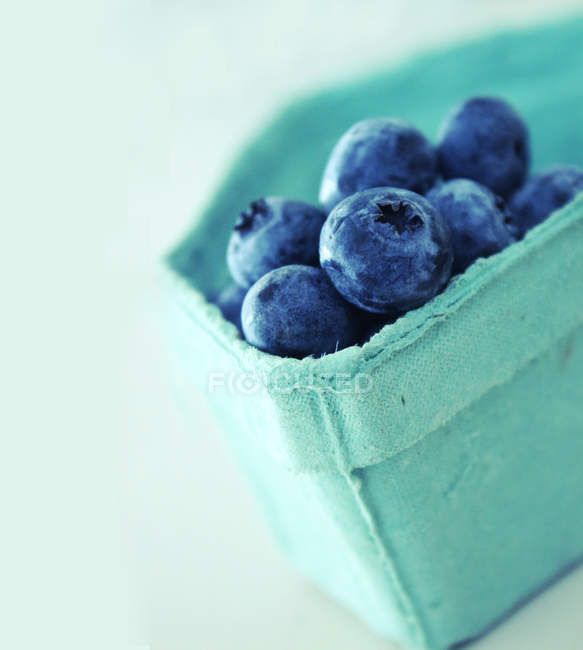 Close up of blueberries in box — Stock Photo