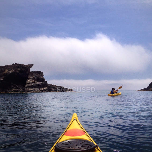Kayaking among cliffs — Stock Photo