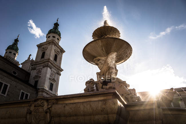 Antique fountain in Salzburg — Stock Photo
