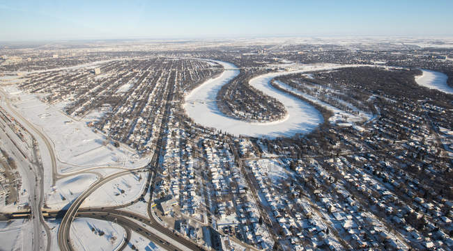 Luftaufnahme des Flusses Winnipeg — Stockfoto