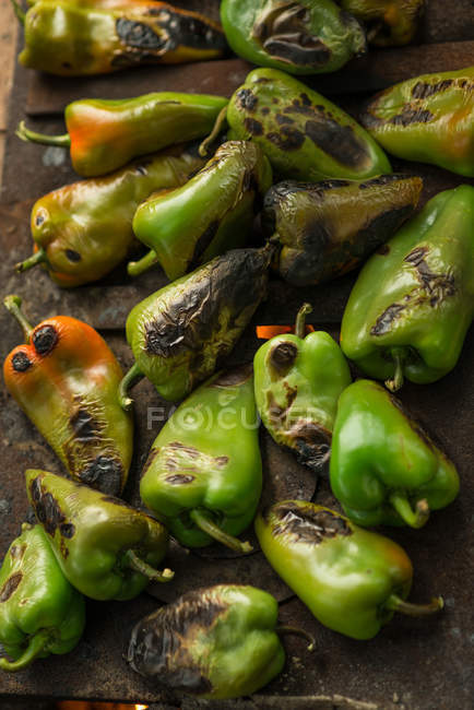 Peperoni dolci verdi arrosto — Foto stock